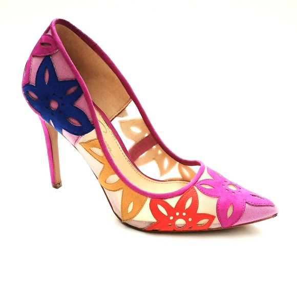 JESSICA SIMPSON NEW JP-PERIE Vivid Orchard Sueded Stiletto Pumps - Picture 1 of 7